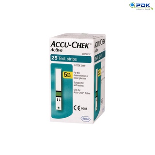 แถบตรวจน้ำตาล ACCU-CHEK ACTIVE  25 ชิ้น ตรวจวัดปริมาณน้ำตาลในเลือด