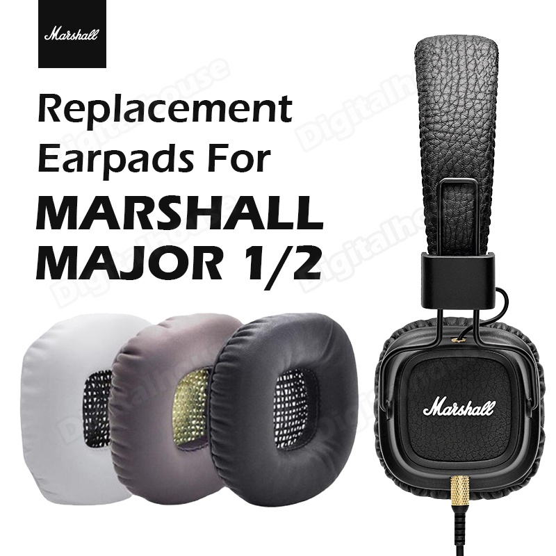 เปลี่ยนแผ่นรองหูฟังสําหรับ Marshall Major I/II ฝาครอบแถบคาดศีรษะหน่วยความจําโฟมหนังเหมือนสบาย Breathable Earcup