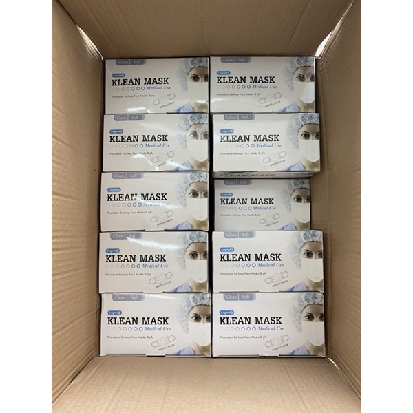 (ยกลัง) Klean mask สีขาว 1ลัง มี 70กล่อง หน้ากากทางการแพทย์
