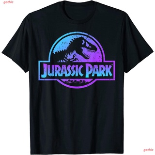 เสื้อยืดยอดนิยม Jurassic Park Blue &amp; Purple Fossil Logo T-Shirt Sports T-shirt