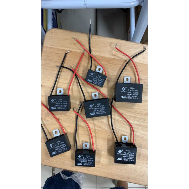 แค๊ป คาปา พัดลม แค๊ปมอเตอร์ แค๊ปพัดลม 1.0/1.2/1.5/1.8/2.0/2.5/3/3.5/4/5/6/7/8/9/10/12/15/16UF มีสาย - รูปที่ 3