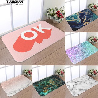 👍tianshan💮พรมเช็ดเท้า40x60 ซม. พื้นผิวหินอ่อนที่ทนทานพื้นประตูห้องครัวปูพื้นไม่ลื่น