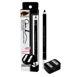 Meilinda Quick Eyeliner Super Water Proof  พร้อมกบเหลา อายไลเนอร์สูตรกันน้ำ สีดำสนิท ติดทน แห้งเร็วสีคมเข้ม เนื้อนุ่มมาก