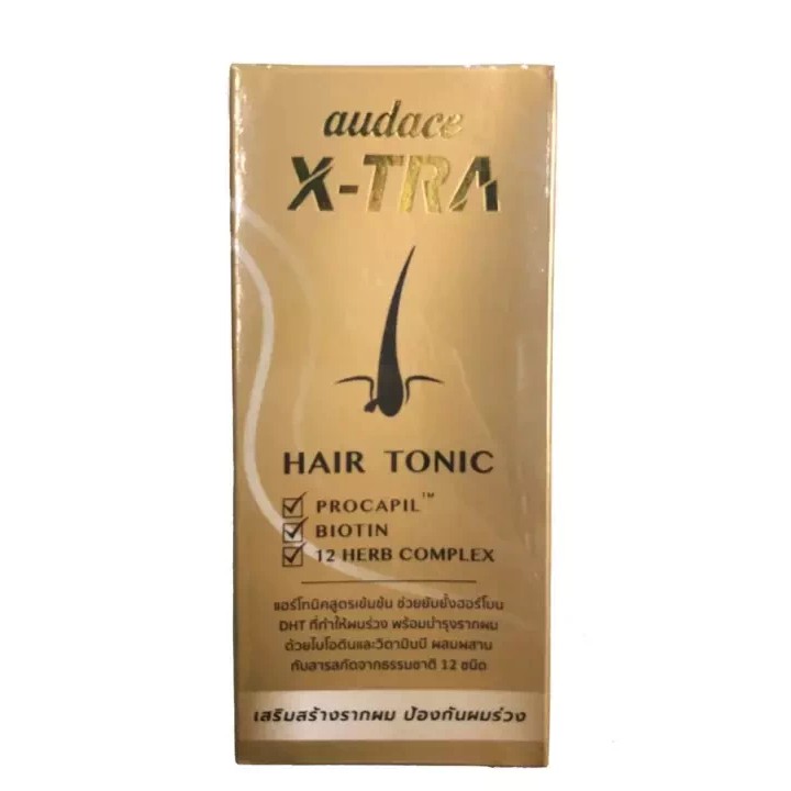 Audace X-tra tonic ออด๊าซ เอ็กซ์ทร้า โทนิค สำหรับเส้นผมที่หลุดร่วงง่าย (New Procapil,Biotin)กล่องทอง