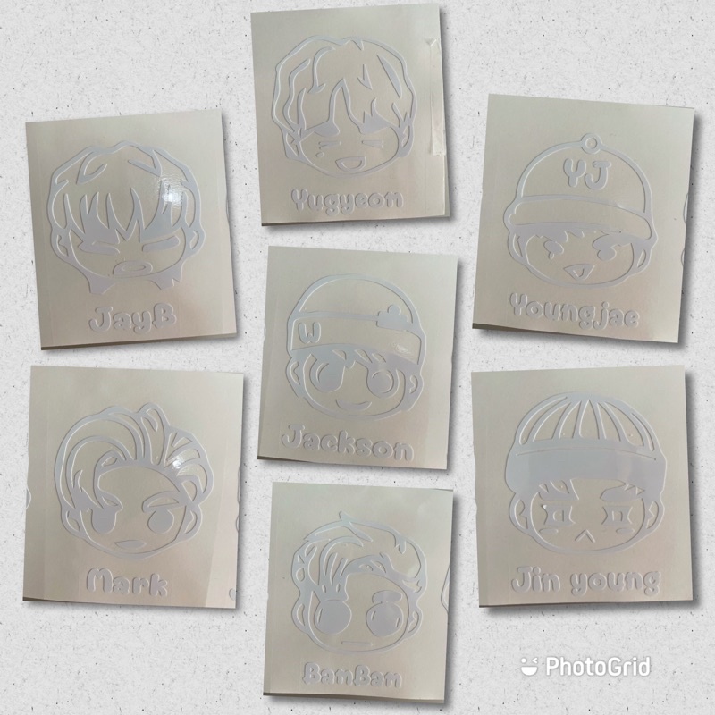 สติ๊กเกอร์ PVC สีขาว/โฮโลแกรม GOT7 ติดรถยนต์ การ์ตูน (GATOON) ติดท้ายรถ กระจกรถ สติกเกอร์กันน้ำ💦