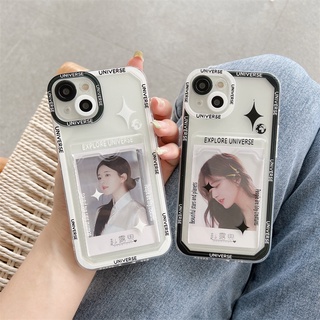 เคสโทรศัพท์มือถือแบบนิ่ม ใส กันกระแทก ลายดาว พร้อมช่องใส่บัตร สําหรับ iPhone 14 13 12 Pro MAX 11 X XR XS MAX 7 8 Plus