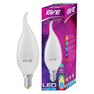 หลอดไฟ LED หลอด LED EVE ECO OPERA 3 วัตต์ DAYLIGHT E14 หลอดไฟ โคมไฟ หลอดไฟ LED LAMP EVE ECO OPERA 3W DL E14