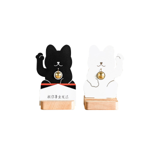 Moreover Welcome cat lucky ขาว ดำ แมวกวัก นำโชค นามบัตร ปากกา ค้าขายร่ำรวย desk organizer stationary white black