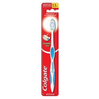 Colgate แปรงสีฟัน คอลเกต เดอลุกซ์ พลัส ขนแปรงนุ่มปานกลาง คละสี 1 ด้าม