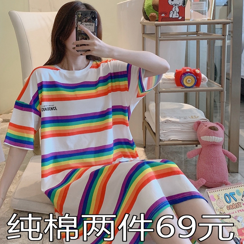 ชุดนอนเกาหลีชุดนอนผ้าฝ้ายบางฤดูร้อนของผู้หญิง2020ใหม่สไตล์เกาหลีน่ารัก ...