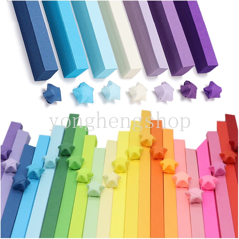 กระดาษพับดาว สองด้าน 10 สี คละสี สําหรับตกแต่งบ้าน 90 แผ่น