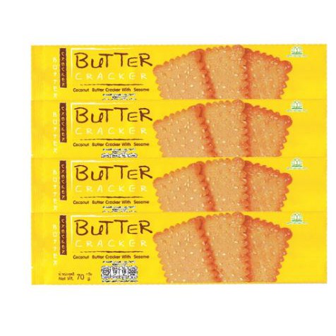 ส่งฟรี  ตราดอกบัว BUTTER CRACKER รสงาทอง ขนมปังบัตเตอร์อบกรอบ ขนาด 70/75กรัม ยกแพ็ค 4ซอง LOTUS     ฟรีปลายทาง