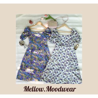 พร้อมส่ง เดรสสายหวาน ลายดอกไม้ มีซับใน สายหวาน สายเกา JULIE - Flower Print Short Sleeve Dress