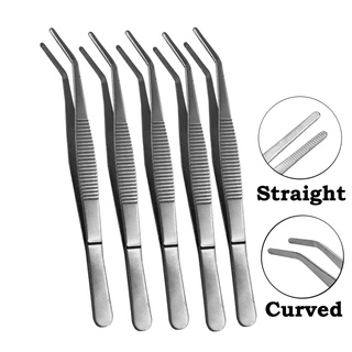 แหนบสเตนเลส แบบตรง โค้ง 12.5 16 20 ซม. สําหรับทันตกรรม 5 ชิ้น