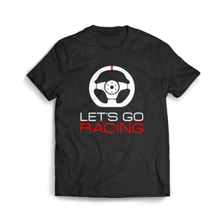 เสื้อผ้าผชเสื้อยืด พิมพ์ลาย Let S Go RacingS-5XL