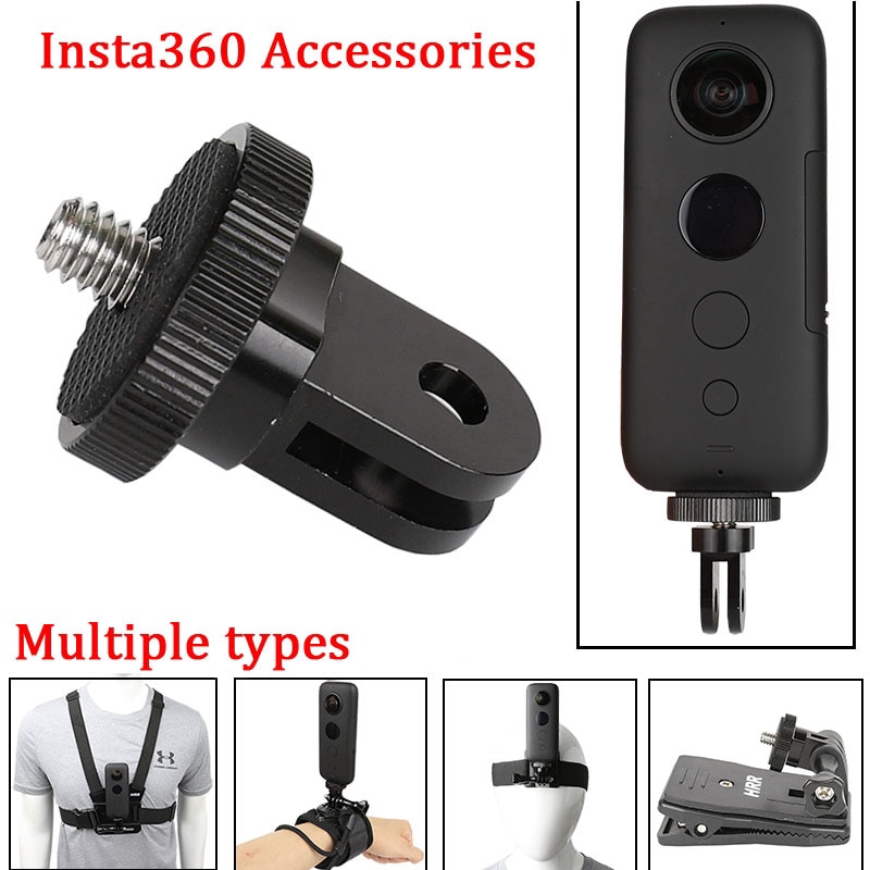 โลหะ 1/4 สกรูขาตั้งกล้องอะแดปเตอร์จักรยาน Mount Holder คลิปสําหรับ Insta360 One X3 Gopro Xiaomi Yi 4K Sjcam Sj4000 Eken