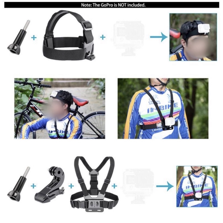ชุดอุปกรณ์ (ชุดสุดคุ้ม)สำหรับ กล้องโกโปร กล้องแอคชั่น Accessories Set for Gopro, Action Camera