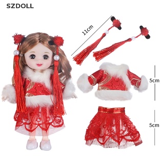 [cxSZDOLL]  16cm Doll ob11 Clothing Accessories Dress Suit Dress Up Clothes Toy Kids Gift  DOM