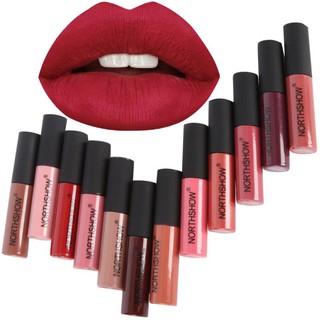 ลิปสติกลิปกลอส Matte ติดทนนาน 12 สี