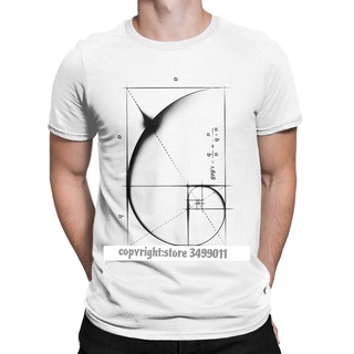 Fibonacci เสื้อยืด แขนสั้น พิมพ์ลายคณิตศาสตร์ Geek แนววินเทจ ฮาราจูกุ สีทอง สําหรับผู้ชายS-5XL