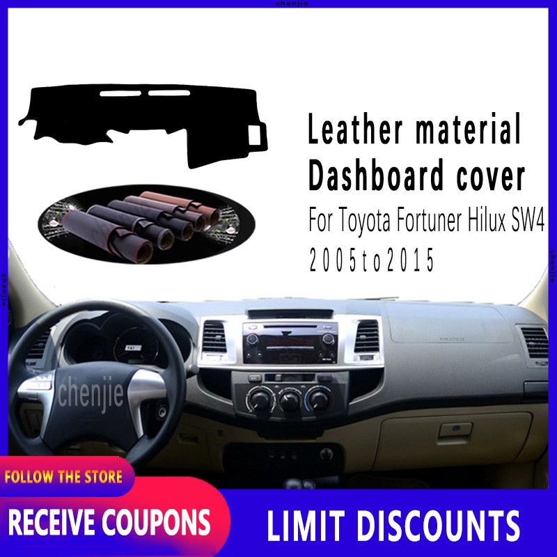 สําหรับ Toyota Fortuner Hilux SW4 2005 ~ 2015 Taplo พรม pad หนังรถอุปกรณ์เสริมภายใน