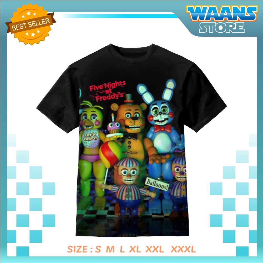 Five Nights At Freddys Balloons เสื้อยืดเด็กและผู้ใหญ่