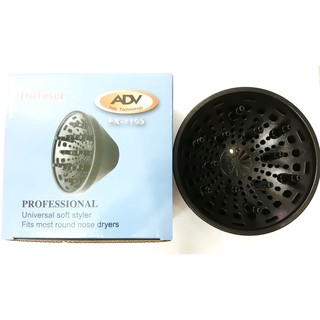 ADV diffuser professional soft styler fits most round nose dryers - ชนิดท่อสั้น