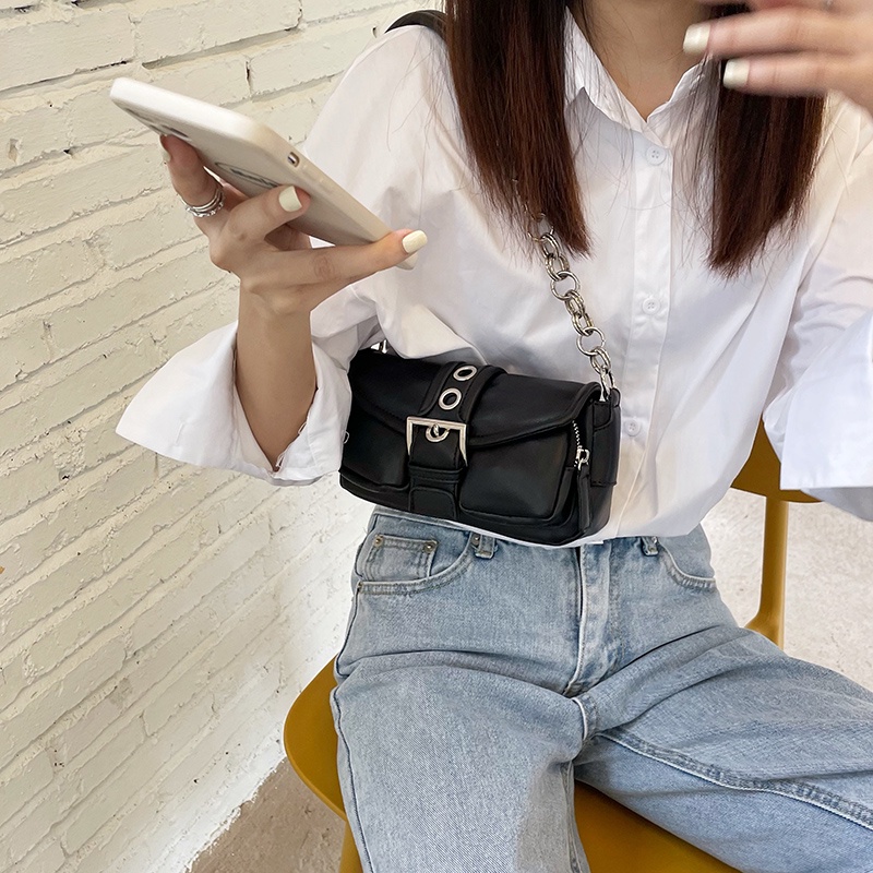 Nhicdns Women's Retro Snakeskin Crossbody Bag - Leather Clutch With Chain Strap, Black