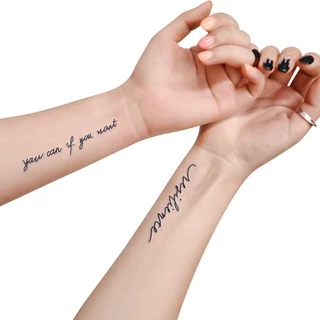 【MEET Magic Tattoo】สติกเกอร์รอยสักชั่วคราว ลายภาษาอังกฤษ กันน้ํา 15 วัน