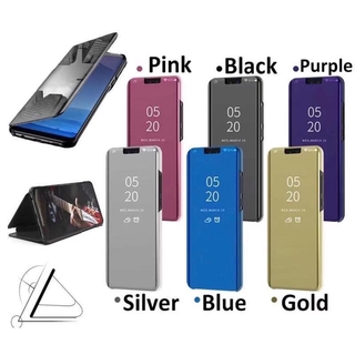 เคส ฝาพับ เงา Huawei Y7A Y9prime Y7 2018 Y7 2019 Y7P Y9 2018 2019 Y6S Y9S P40 Flip Clear View ฝาใส ผิวกระจก