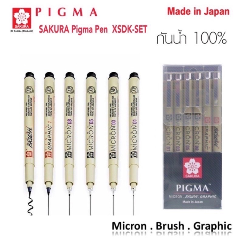 Sakura ชุดปากกาพิกม่า ซากุระ Sakura Manga Set มังงะ  (SAKURA Pigma Pen Set)