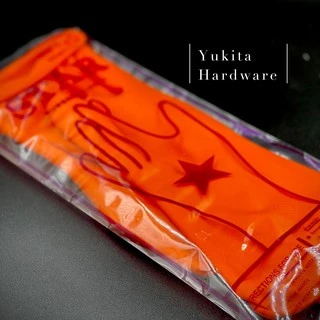 ( 1 คู่ ) ถุงมือยางธรรมชาติสีส้ม STAR ถุงมือเอนกประสงค์ ใส่สบาย (ความกว้างมือ 9.5 cm.) ราคาถูก คุณภาพดี