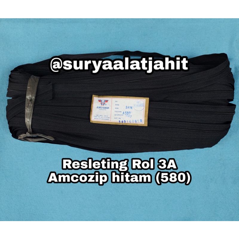 Amco Black 3A Coil Zipper Leaf (1 ม้วน @ 100y) = rp. 90,000/ม้วน
