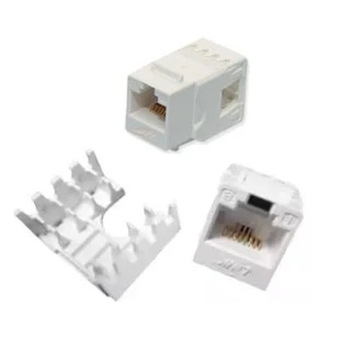 LINK รุ่น US-1006SL : CAT 6 RJ45 Slim White JACK Color Changeable ตัวเมีย (เต้ารับสายแลนรุ่นสลิมมีฝาครอบ) - ประกัน 30 ปี