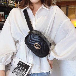 𝙂𝙄𝙉𝘼 กระเป๋าสะพายข้าง🌟ทรงมินิเรียบหรูหน้าCGสีทอง🌟 ！！ คุณภาพเกินราคา  ！！