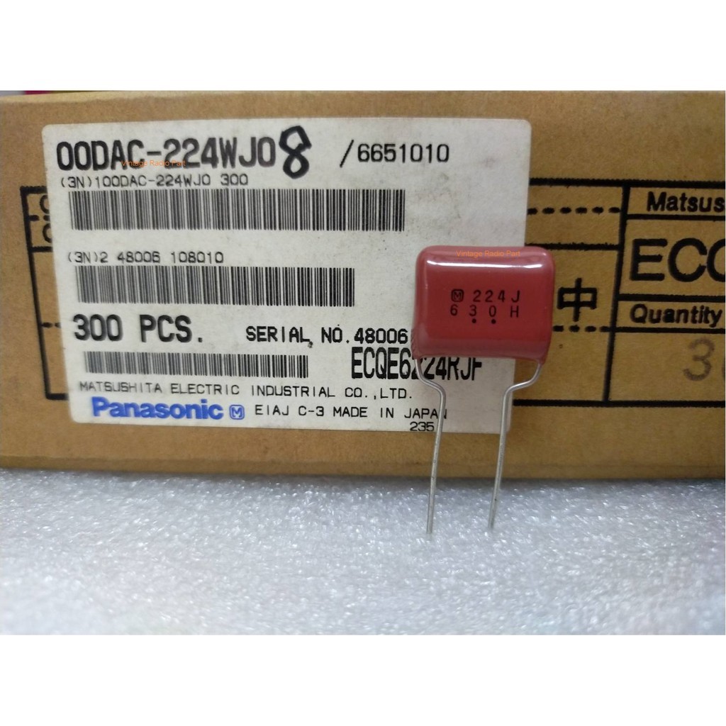 0.22uF 630V Mylar capacitor Panasonic Made in Japan  (5ชิ้น)