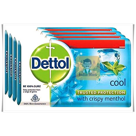 สบู่หอมเย็น เดทตอล   (125 กรัม * 4 ก้อน = 500 กรัม) -- Dettol Cool Soap(125 Grams * 4 Bars = 500 Grams)