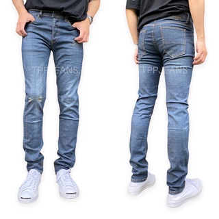 JEANSEXPRESS Premium Slim-fit Denim กางเกงยีนส์ชายทรงสลิมฟิต ผ้ายืดญี่ปุ่น สวมใส่สบาย สะกิดขาด เป้ากระดุม Size 28-36 รับชำระปลายทาง