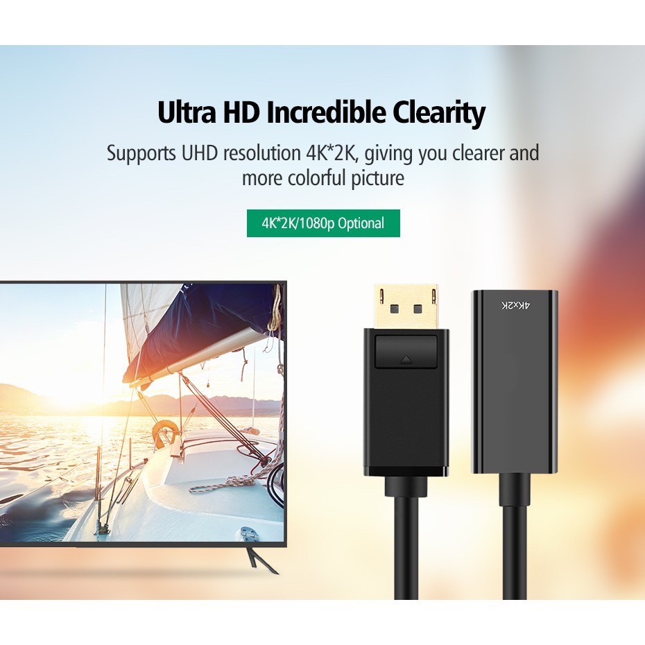 DisplayPort TO HDMI 4Kx2K Adapter, DP Display Port To HDMI Converter Male To Female