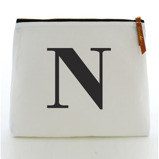 กระเป๋า ALPHABET MAKEUP BAGS LARGE WHITE “N”