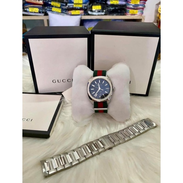 ⏱Like new Gucci GG2570 Watch ขนาด 41mm✅อปก การ์ด กล่อง ป้ายห้อย สายสแตนเลส เปลี่ยนได้💯ราคา 32450 บาท