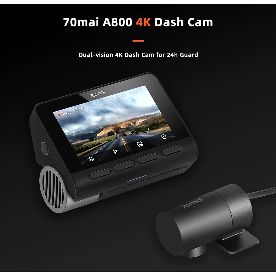 กล้องติดรถยนต์ 70mai A800 Dash Cam 4K Dual-Vision