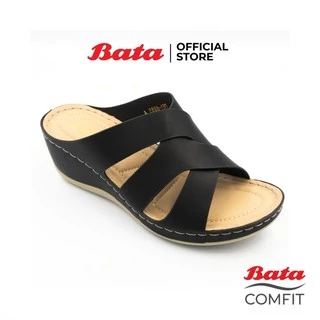 Bata บาจา รองเท้าเพื่อสุขภาพแบบสวม รองรับน้ำหนักเท้าได้ดี สำหรับผู้หญิง สูง 2 นิ้ว สีดำ รหัส 7616685