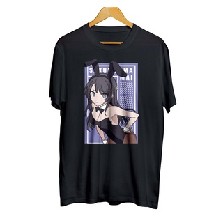 เสื้อยืดใหม่ 2022เสื้อยืด ลายการ์ตูนอนิเมะ MAI BUNNY GIRL - SEISHUN YAROU Belt original Design 100% combed 30sL XL  XXL