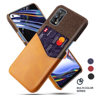 Realme 7 Pro Case Luxury Leather Fabric Card Slot Shockproof Business Wallet Cover