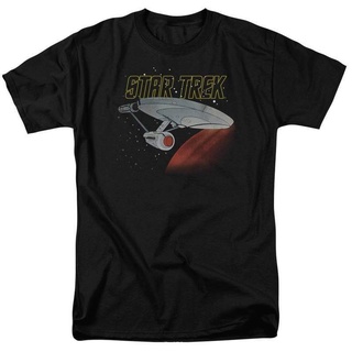 tshirtเสื้อยืดคอกลมฤดูร้อนขายดี เสื้อยืดลําลอง แขนสั้น พิมพ์ลายกราฟฟิค USS Enterprise Retro 60s Sci-Fi TV series CBS638