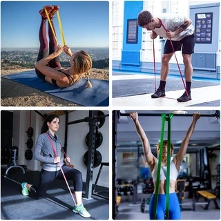 ทักแชทลด15%! ยางยืดออกกำลังกาย resistance band ยางยืด มี 5 ระดับแรงต้าน ออกกำลังกายได้ทุกส่วน