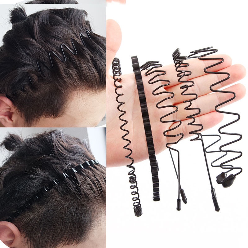ผู ้ ชายกีฬาผมวงกดผม Artifact กลับ Anti-slip Wave แถบคาดศีรษะอุปกรณ ์ เสริมผม