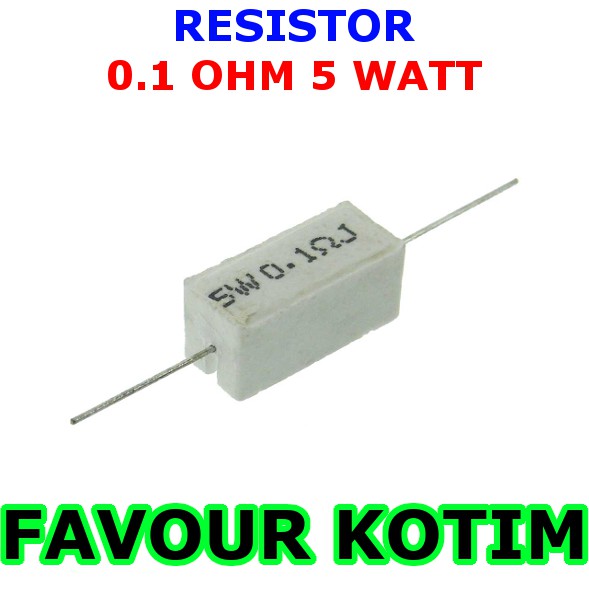 RESISTOR 0.1 OHM 5 วัตต์ 5 PERCENT R 5W FVKOTIM CHALK