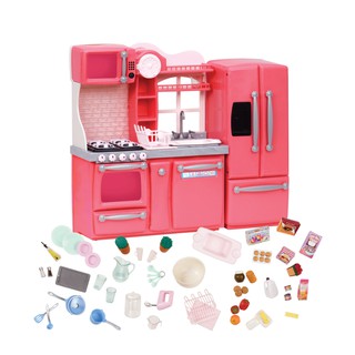 Our Generation Dolls ( OG Dolls ) ตุ๊กตาโอจี - Gourmet Kitchen Set - Pink ชุดอุปกรณ์ห้องครัวสีชมพูสำหรับตุ๊กตาโอจี